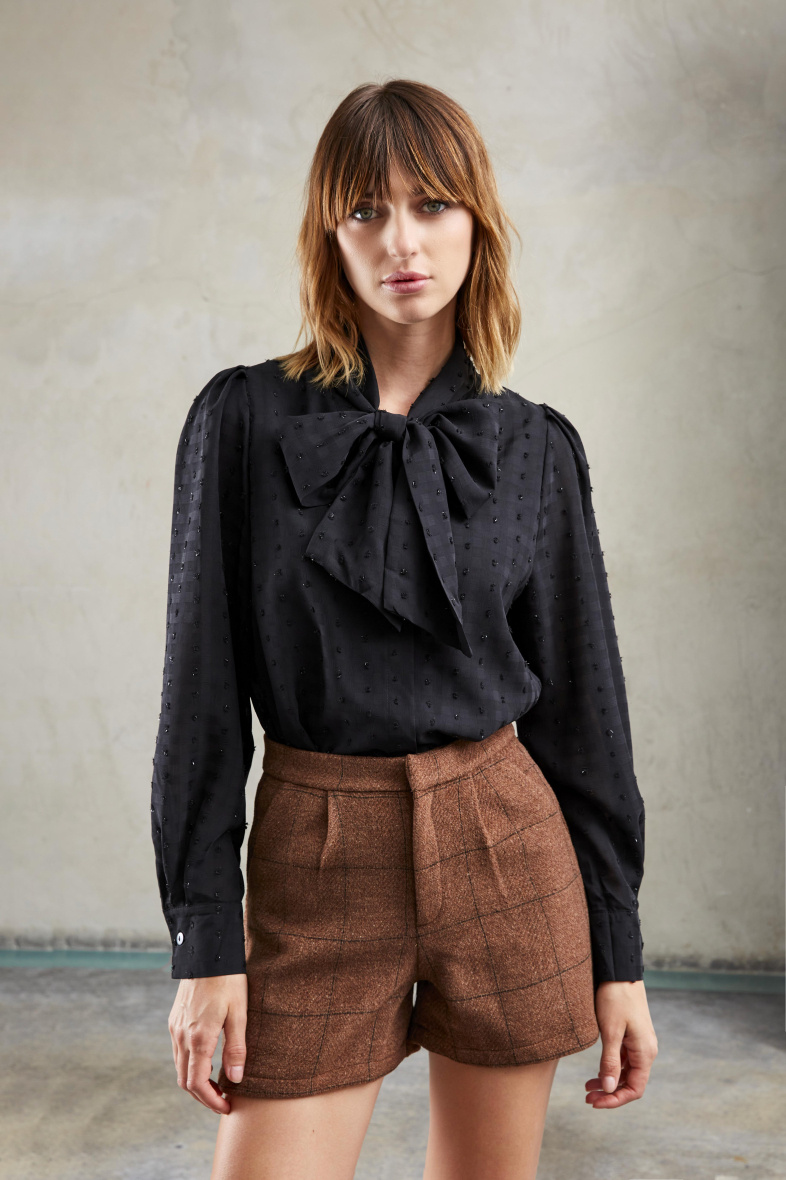 Textured Bow Blouse